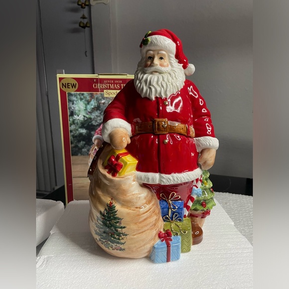 Spode Christmas Tree Santa Cookie Jar